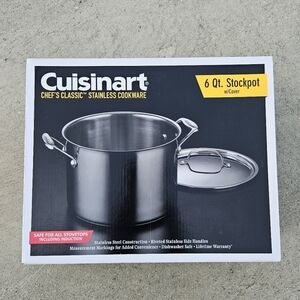 Cuisinart Chef's Classic Stainless 6 Quart Stockpot with Cover 744-24 New